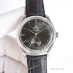 Swiss Copy Omega De Ville 2834 Watches 40 Gray Dial Gray Leather Strap